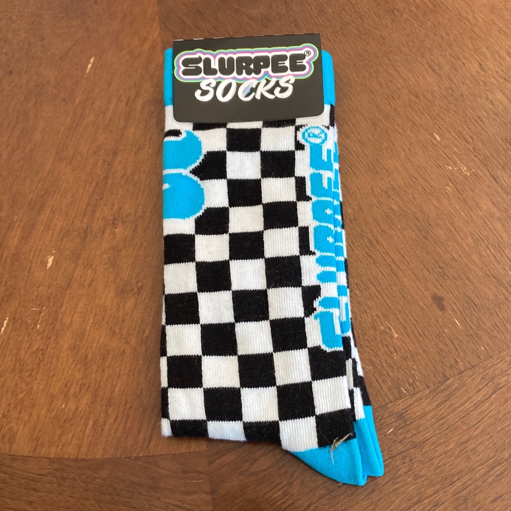 4/$20 bundle and save 
Black and Blue Checkered slurpee Socks